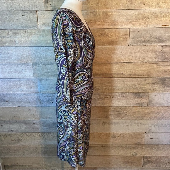 Carmen  Marc valvo paisley wrap dress in size med‎ - Picture 4 of 8